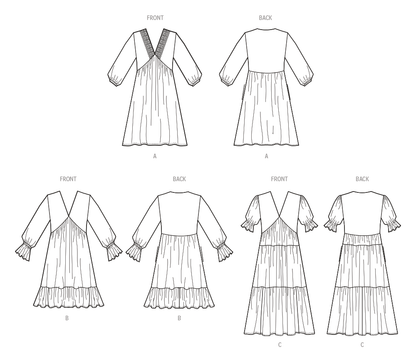 Simplicity S9702 sewing pattern envelope showing dress with side pockets