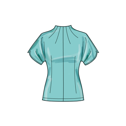 Simplicity S9705 sewing pattern envelope showing tops with an invisible back zip