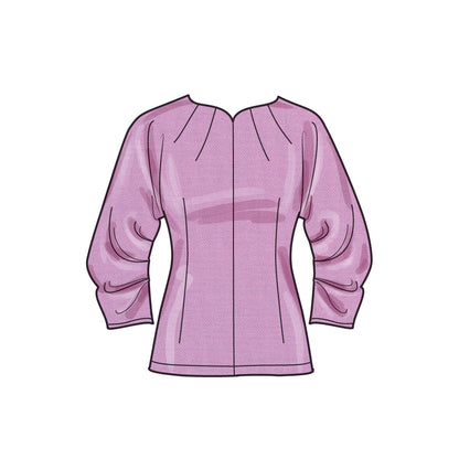 Simplicity S9705 sewing pattern envelope showing tops with an invisible back zip