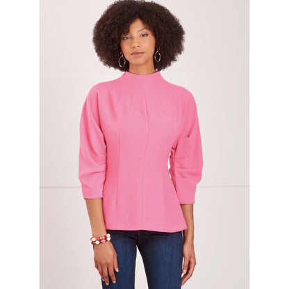 Simplicity S9705 sewing pattern envelope showing tops with an invisible back zip