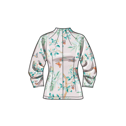 Simplicity S9705 sewing pattern envelope showing tops with an invisible back zip