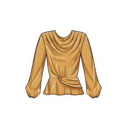 Simplicity S9706 sewing pattern envelope showing knot front tops