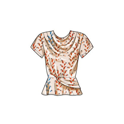 Simplicity S9706 sewing pattern envelope showing knot front tops