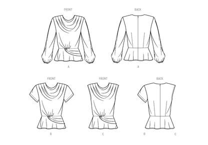 Simplicity S9706 sewing pattern envelope showing knot front tops