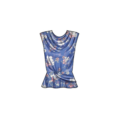 Simplicity S9706 sewing pattern envelope showing knot front tops