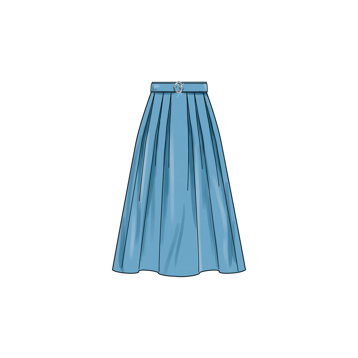 Simplicity S9711 sewing pattern envelope showing skirts and trousers with a contoured waistband