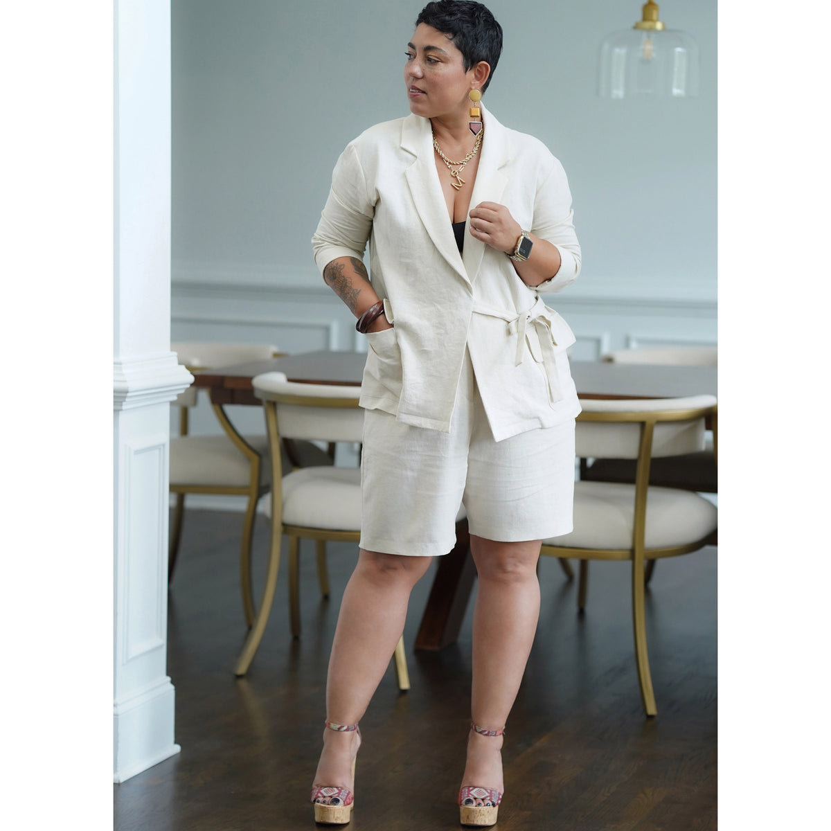 Simplicity S9714 sewing pattern envelope showing casual wear with a side tie