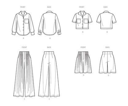 Simplicity S9715 sewing pattern envelope showing casual wear with a fly front