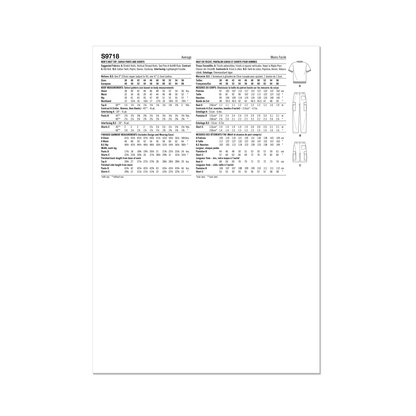Simplicity S9718 sewing pattern envelope showing knit top with rib trim