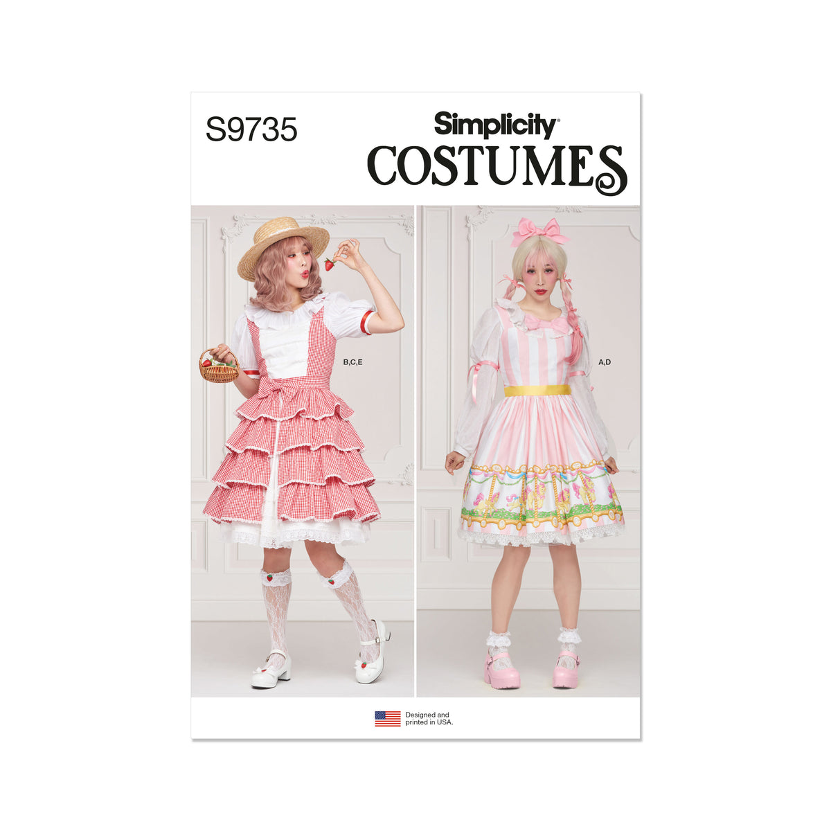 Simplicity S9735 sewing pattern envelope showing a women's costume