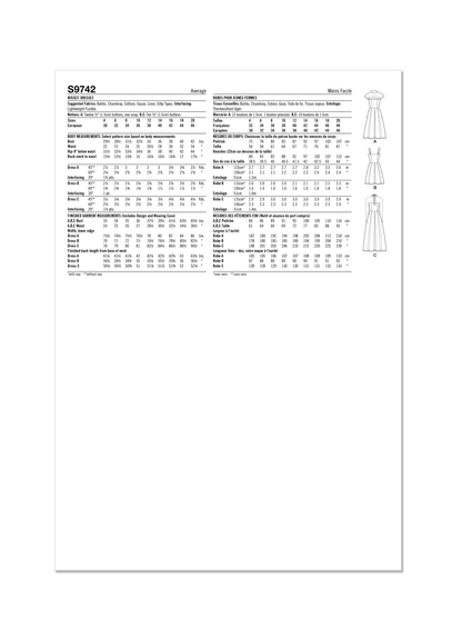 Simplicity S9742 sewing pattern envelope showing a women's dress