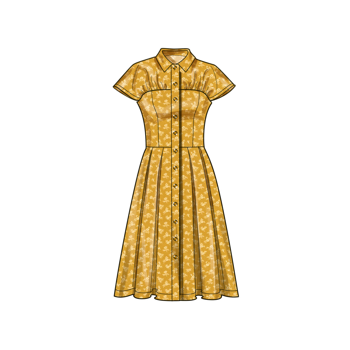 Simplicity S9743 sewing pattern envelope showing a plus size dress