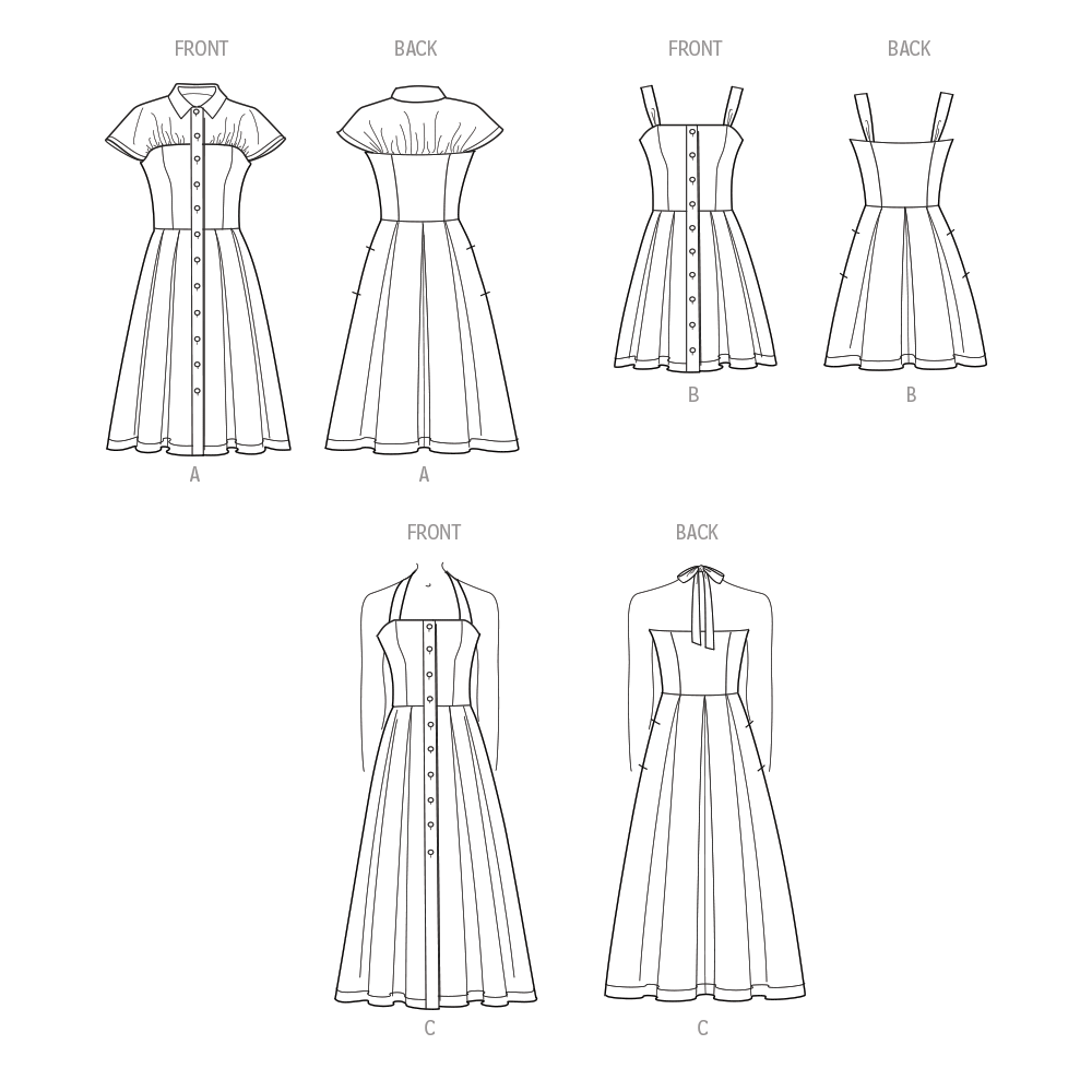 Simplicity S9743 sewing pattern envelope showing a plus size dress