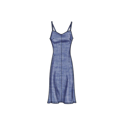 Simplicity S9745 sewing pattern envelope showing a women's slip dress