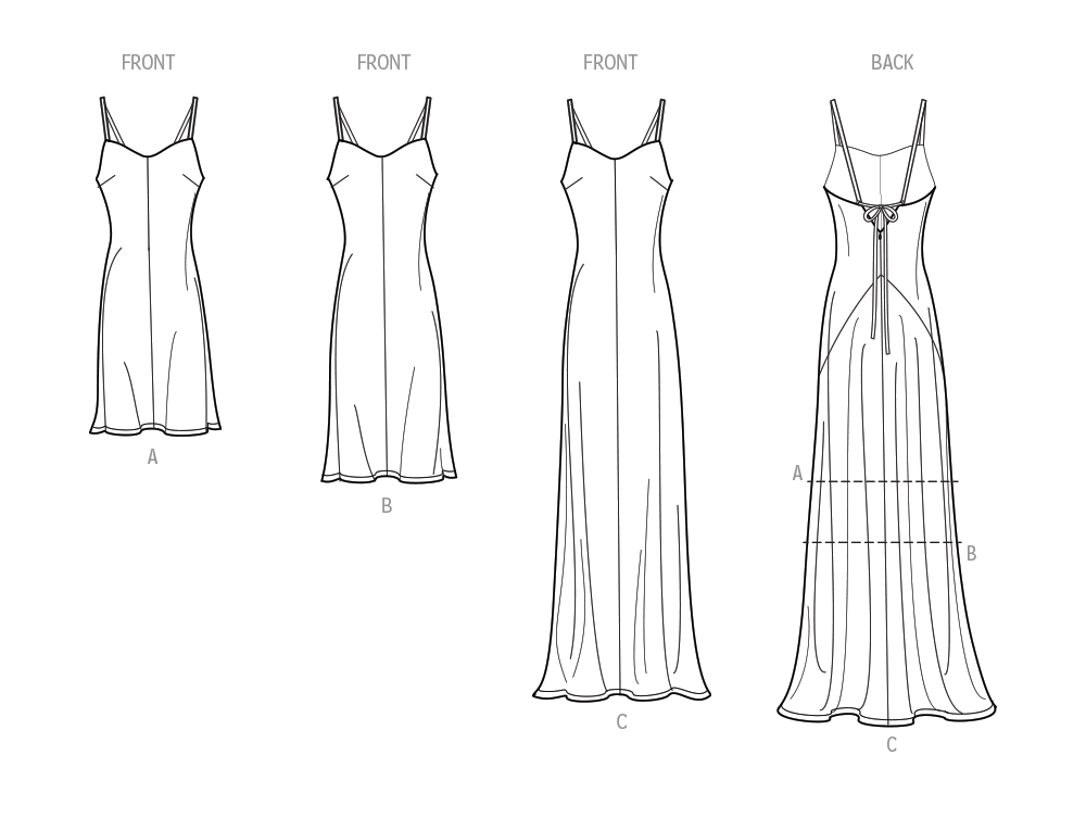 Simplicity S9745 sewing pattern envelope showing a women's slip dress