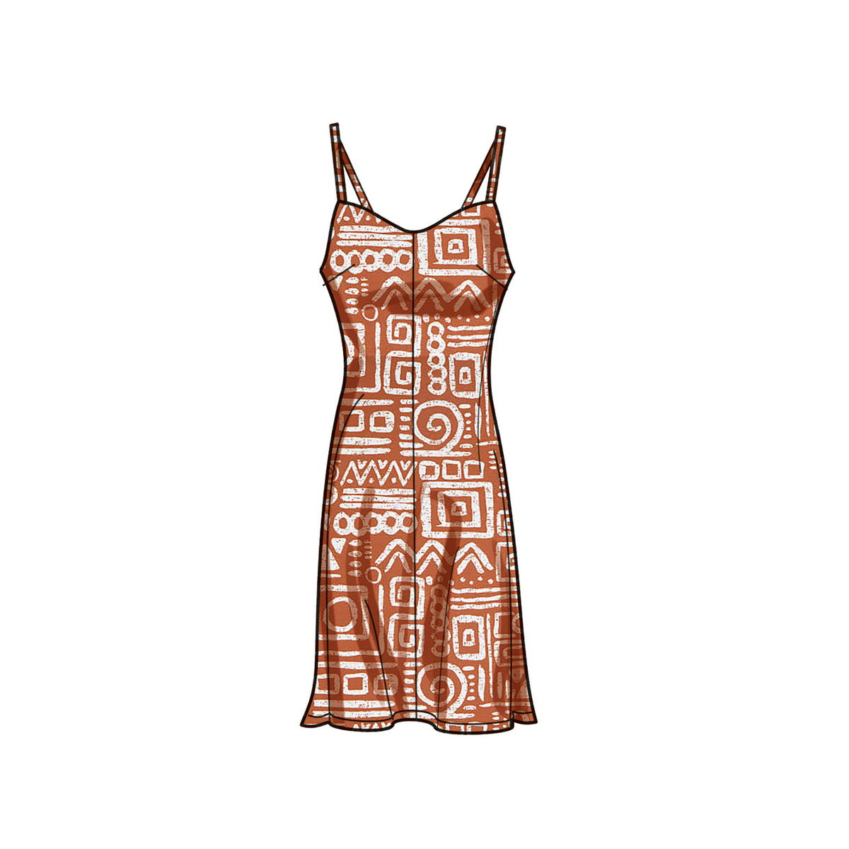Simplicity S9745 sewing pattern envelope showing a women's slip dress
