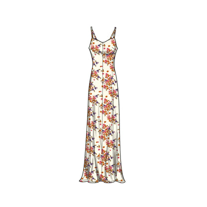 Simplicity S9745 sewing pattern envelope showing a women's slip dress