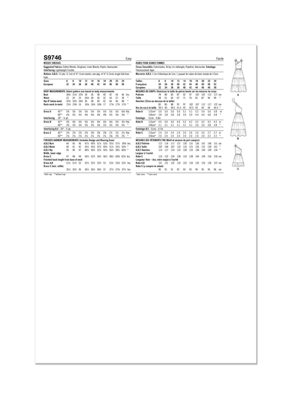 Simplicity S9746 sewing pattern envelope showing a women's dress