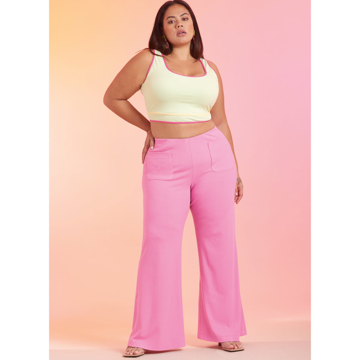 Simplicity S9752 sewing pattern envelope showing plus size skirts and trousers