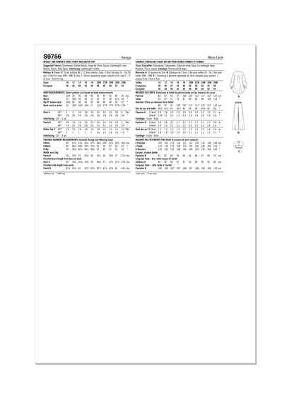 Simplicity S9756 sewing pattern envelope showing a collared shirt