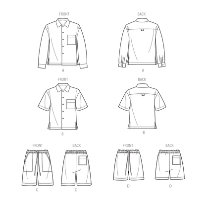Simplicity S9758 sewing pattern envelope showing a casual shirt
