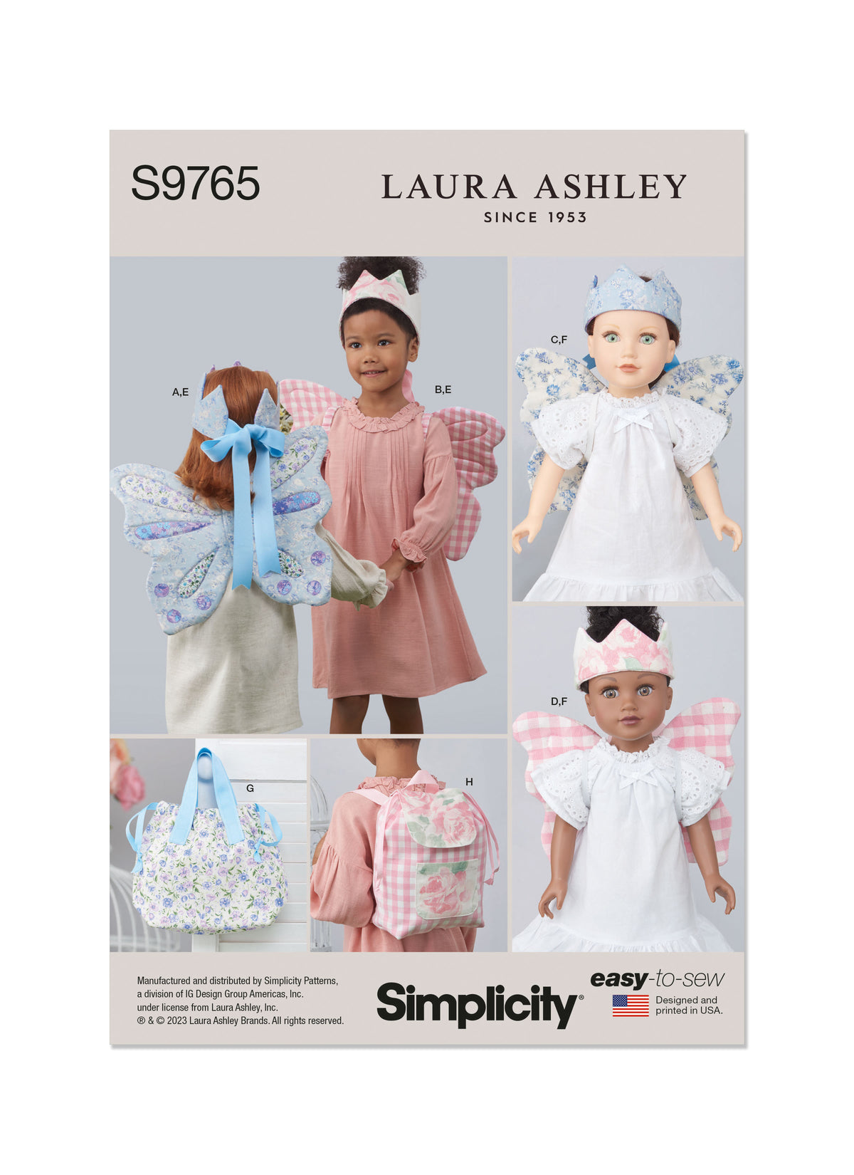Simplicity S9765 sewing pattern envelope showing accessories