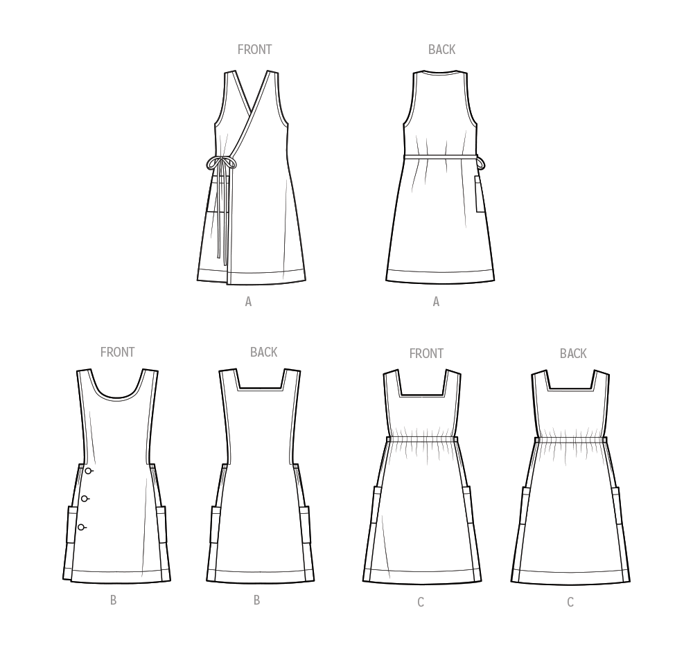 Simplicity S9766 sewing pattern envelope showing aprons