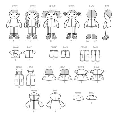 Simplicity S9770 sewing pattern envelope showing stuffed dolls