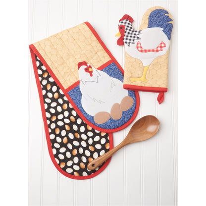 Simplicity S9773 sewing pattern envelope showing a chicken tea cosy, fabric bowl and oven gloves