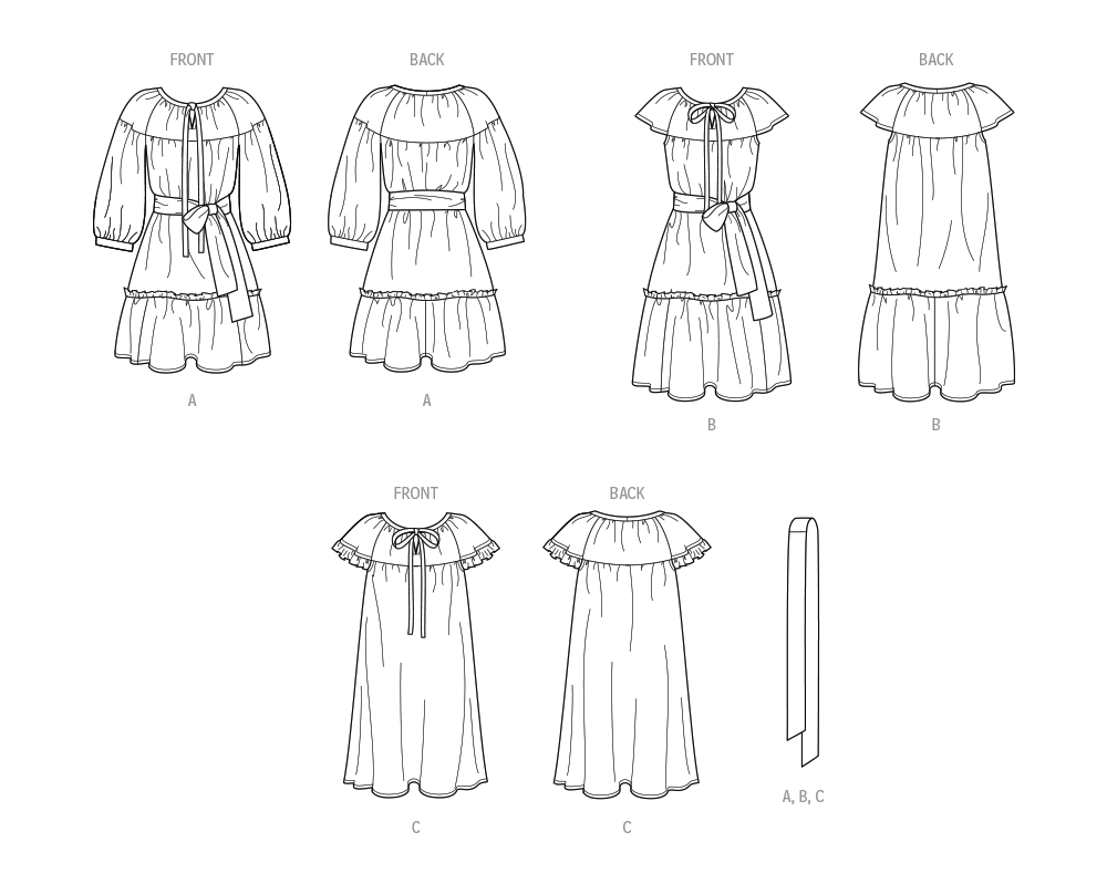 Simplicity S9780 sewing pattern envelope showing a flounced dress