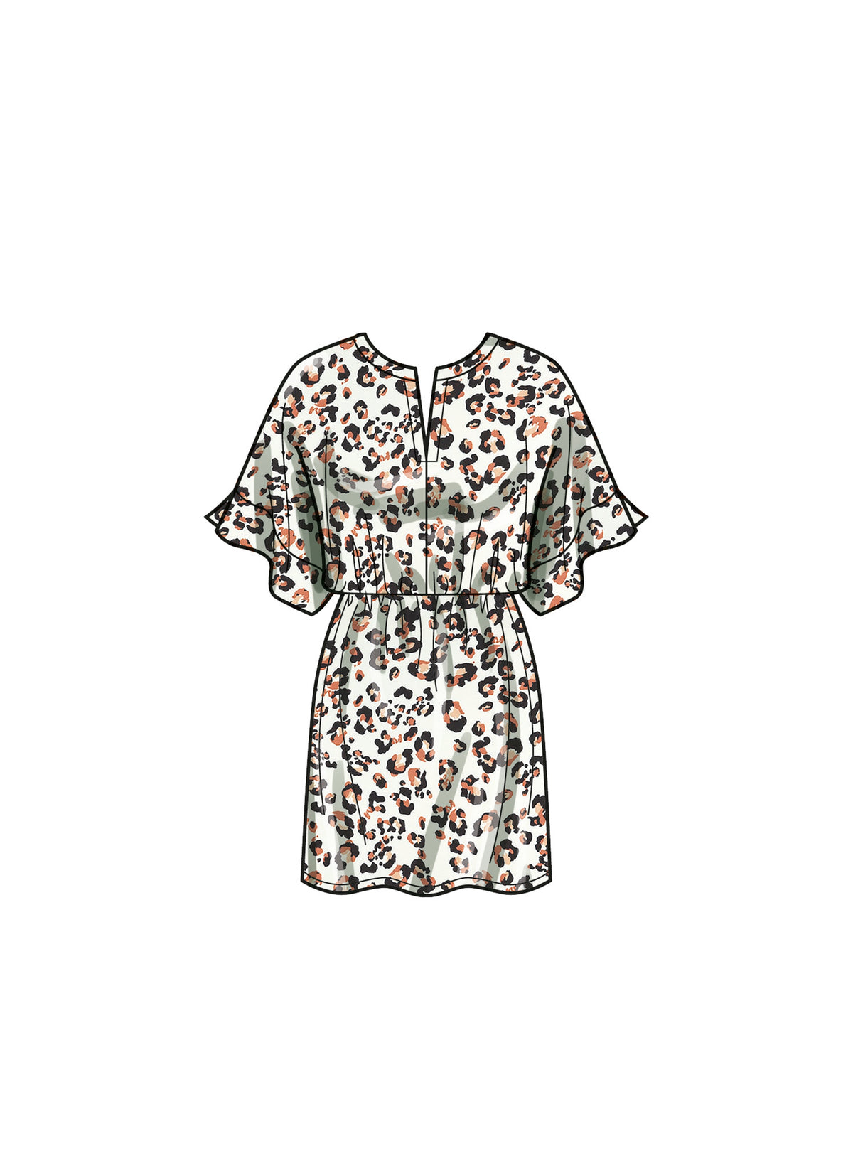 Simplicity S9781 sewing pattern envelope showing a kimono sleeve dress