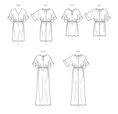 Simplicity S9781 sewing pattern envelope showing a kimono sleeve dress