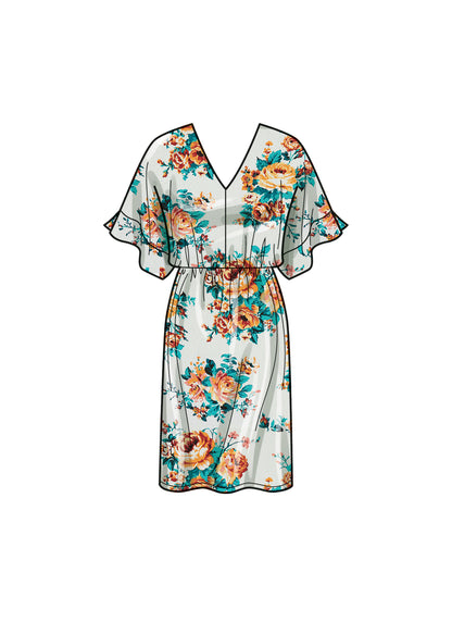Simplicity S9781 sewing pattern envelope showing a kimono sleeve dress