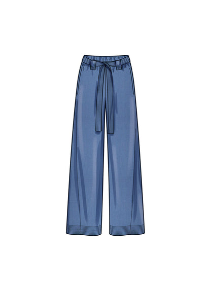 Simplicity S9785 sewing pattern envelope showing relaxed pull-on trousers
