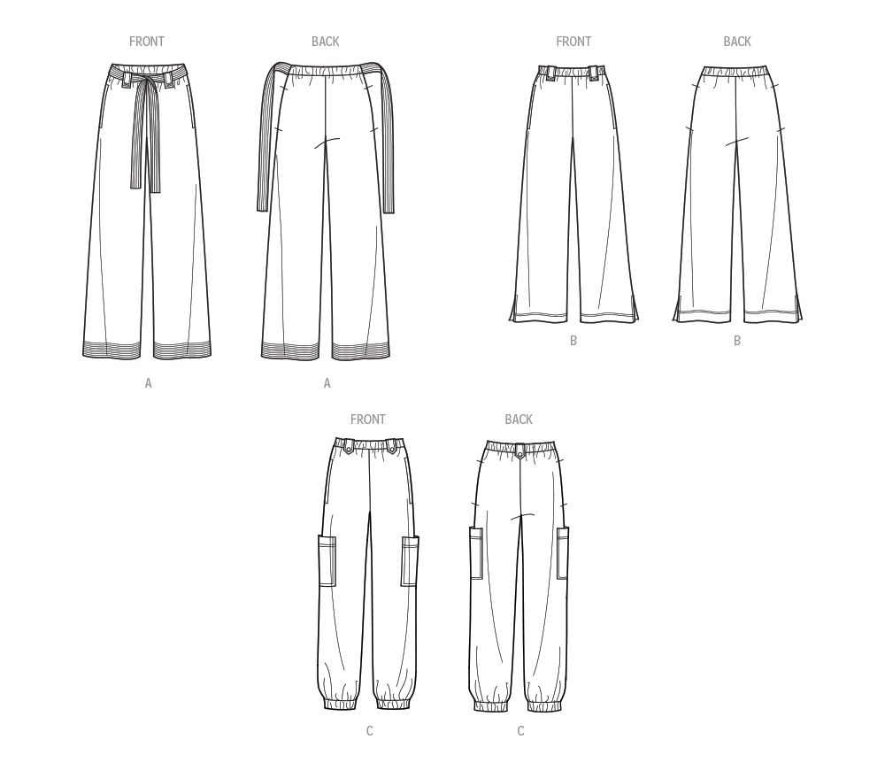 Simplicity S9785 sewing pattern envelope showing relaxed pull-on trousers