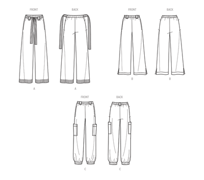 Simplicity S9785 sewing pattern envelope showing relaxed pull-on trousers