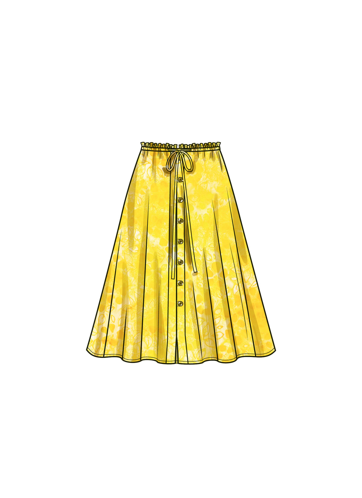 Simplicity S9786 sewing pattern envelope showing a skirt and trousers with ruffled waist