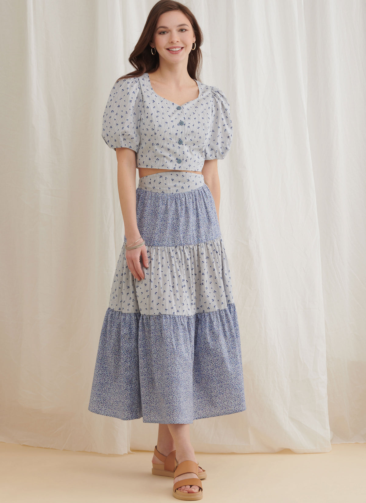 Simplicity S9791 sewing pattern envelope showing tops, a skirt and trousers