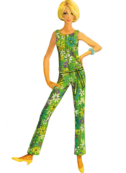 Simplicity S9792 sewing pattern envelope showing casual wear with front zip and tie belt