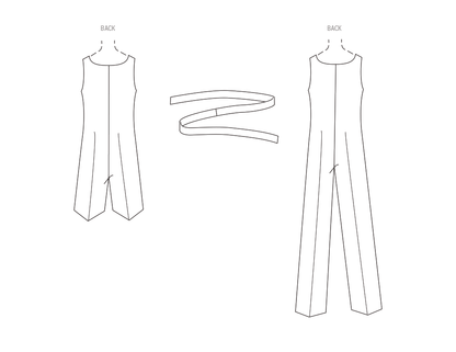 Simplicity S9792 sewing pattern envelope showing casual wear with front zip and tie belt