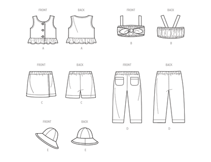 Simplicity sewing pattern S9797 envelope showing toddler casual wear designs