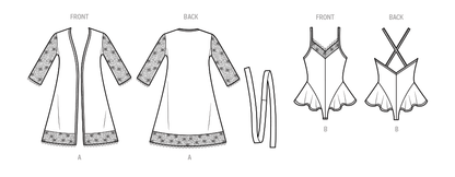 Simplicity sewing pattern S9802 envelope showing misses' robe designs