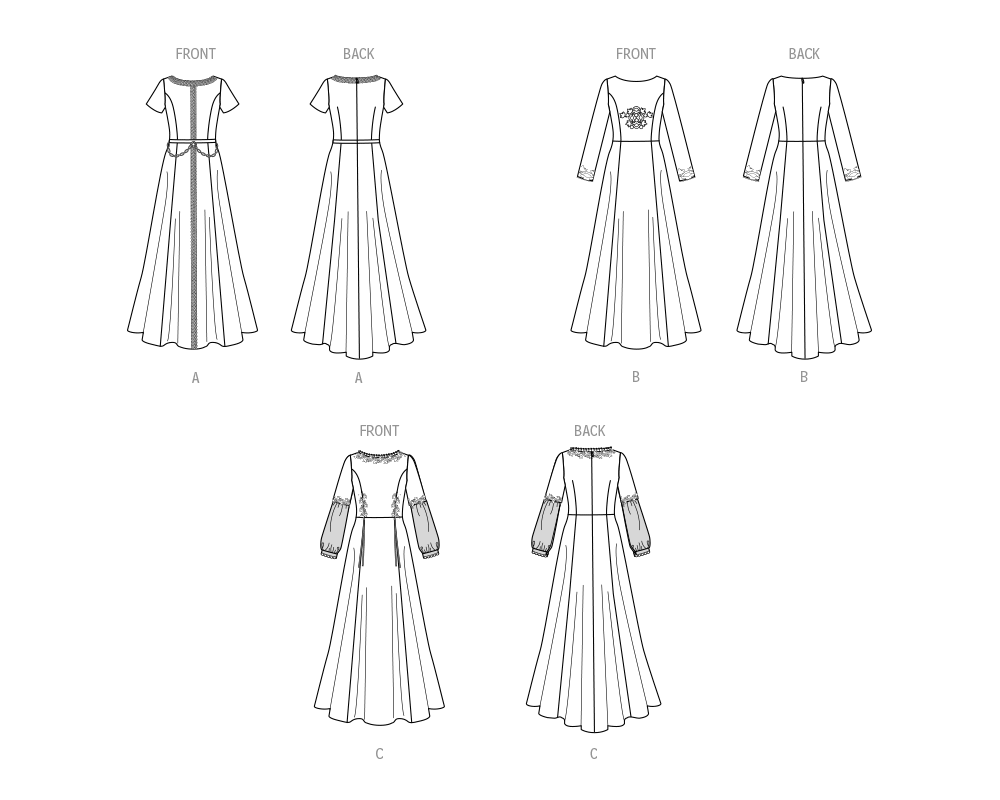 Simplicity sewing pattern S9812 envelope showing misses' costume designs