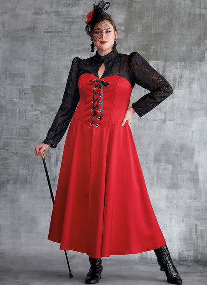 Simplicity sewing pattern S9813 envelope showing misses' corset costume designs