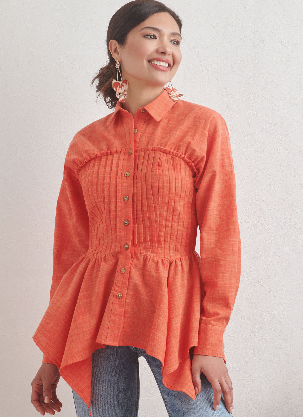 Simplicity sewing pattern S9821 envelope showing misses' shirt designs