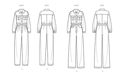 Simplicity sewing pattern S9822 envelope showing misses' shirt and trousers designs