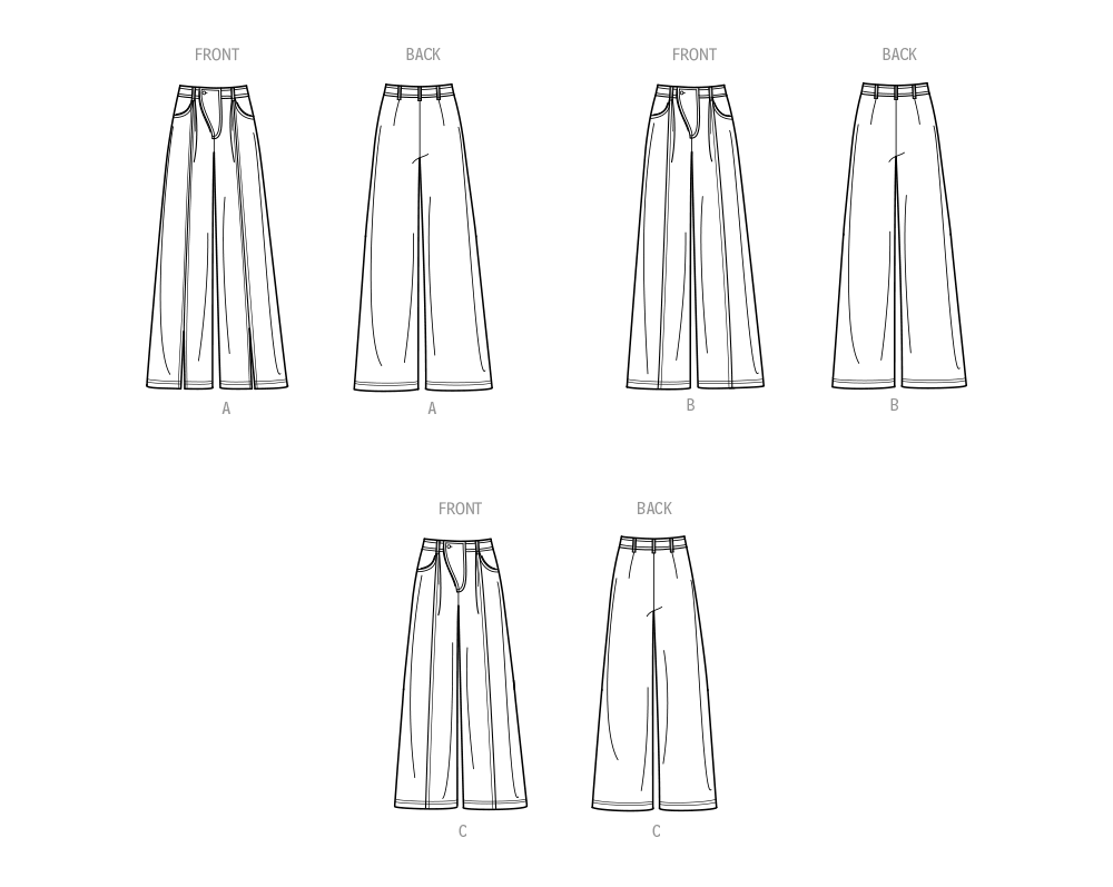Simplicity sewing pattern S9823 envelope showing misses' trousers designs