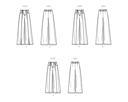 Simplicity sewing pattern S9823 envelope showing misses' trousers designs