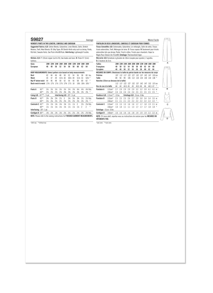 Simplicity S9827 plus size casual wear sewing pattern envelope
