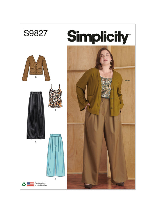 Simplicity S9827 plus size casual wear sewing pattern envelope
